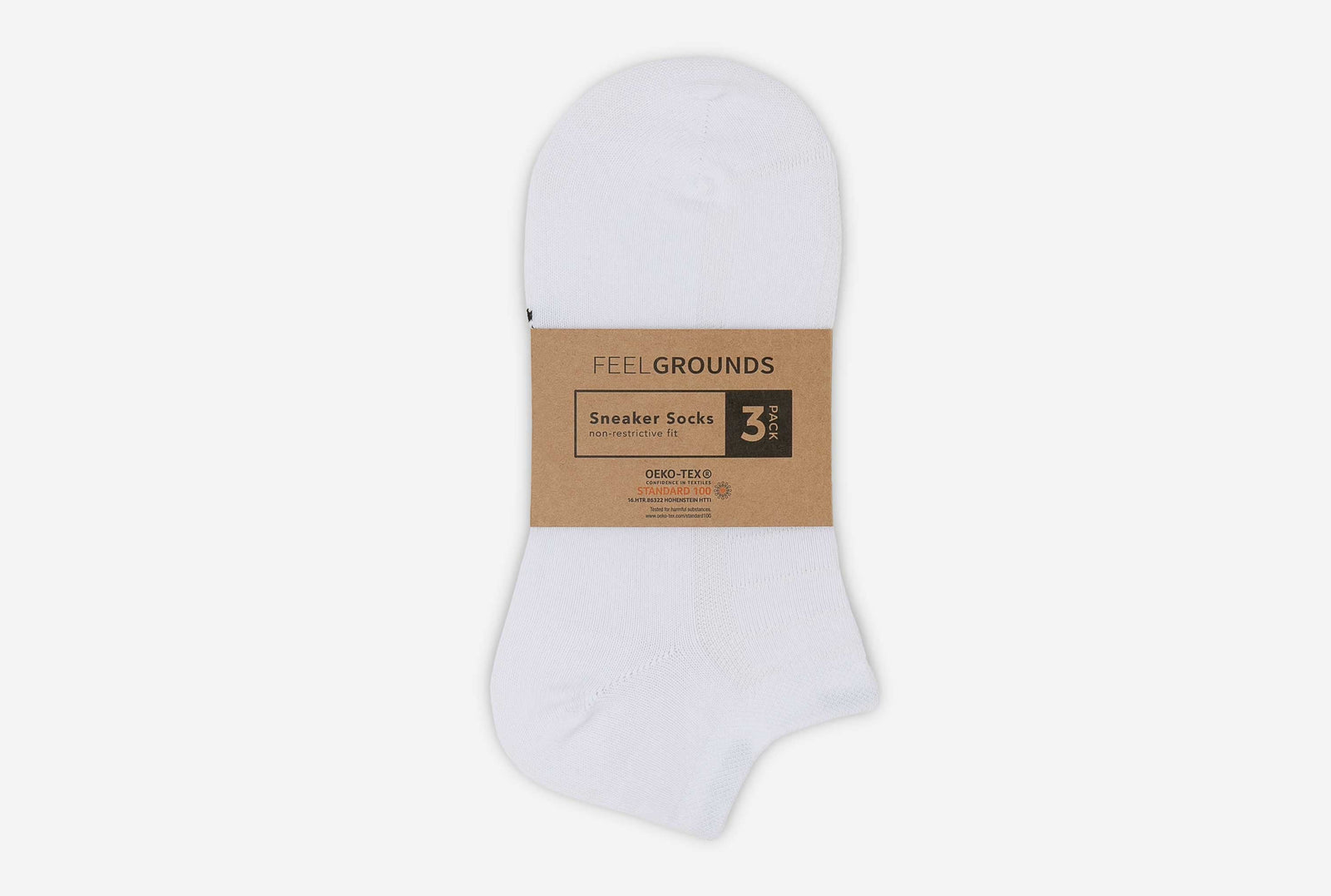 Sneaker Socks Wide Toe Box (3 Pair Pack) - White ǀ Feelgrounds